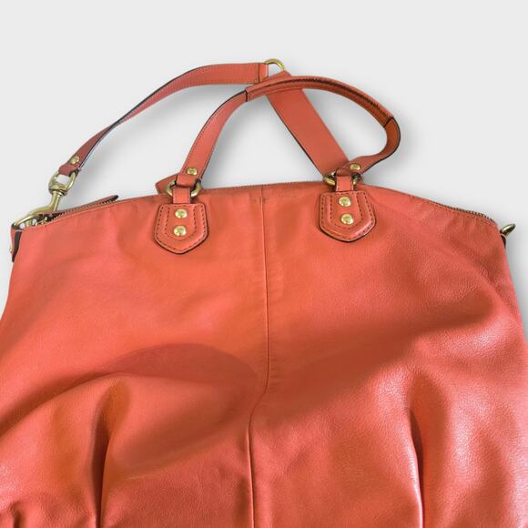 Coach Orange Ashley Leather N/S Convertible Shoulder Bag Satchel Purse - Picture 5 of 7